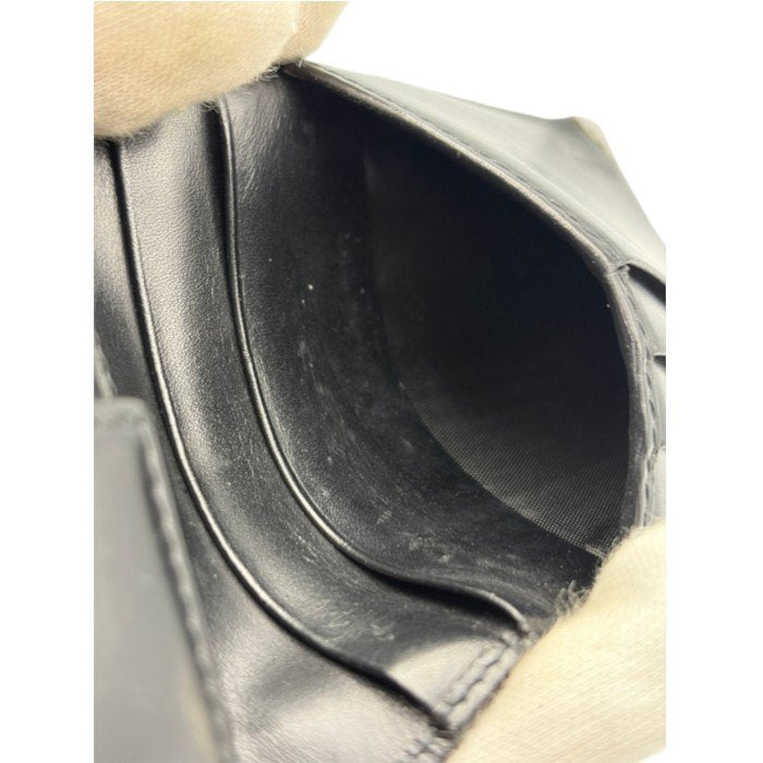 PRADA プラダ 二つ折り 財布 レザー 本革 メンズ 小銭入れ付 札入れ ブラック 中古 W4