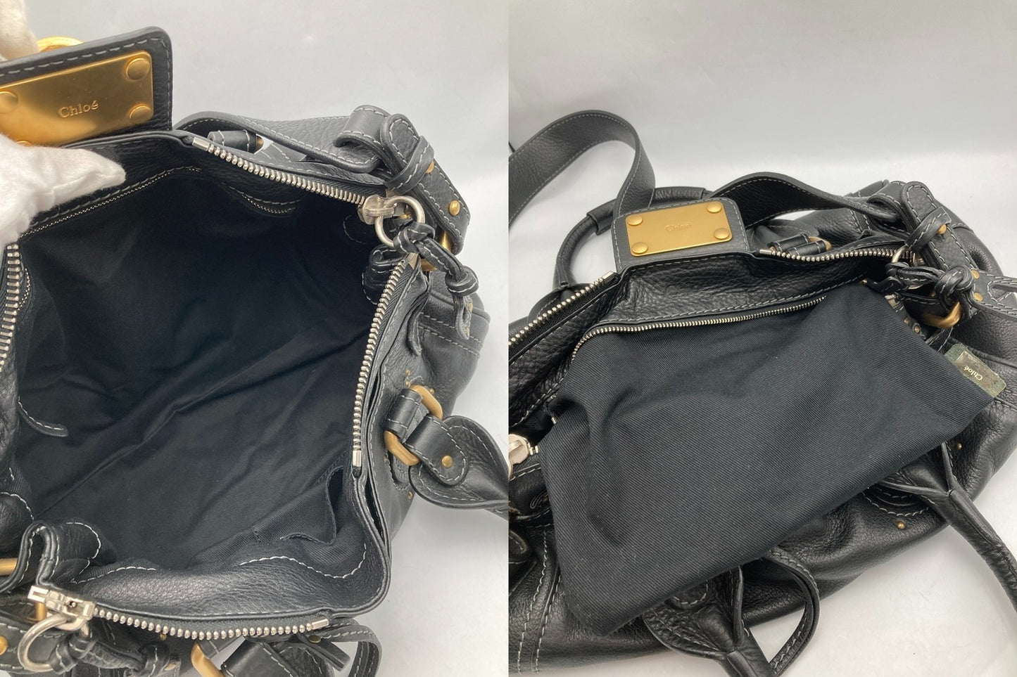 Chloe クロエ パディントン 2WAY レザーバッグ レディース ブラック 中古 D4