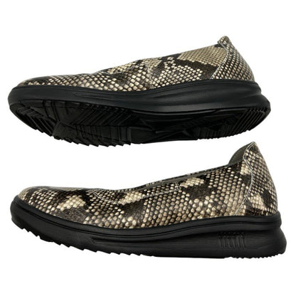 fitfit フィットフィット パイソン調 レザー バレエ スニーカー 23.5cm 靴 シューズ レディース 中古 W４