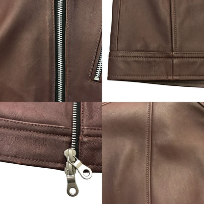Rattle Trap ラトルトラップ シングル ライダースジャケット メンズ 秋冬 羊革 ラムレザー ブラウン Sサイズ M0513LJM201 中古 T1