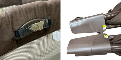 アップリカ Aprica 折り畳み ミニ ベビーベッド ココネルエアープラス チョコレートブラウン 66045 コンパクト 赤ちゃん ベビー用品 中古 W４