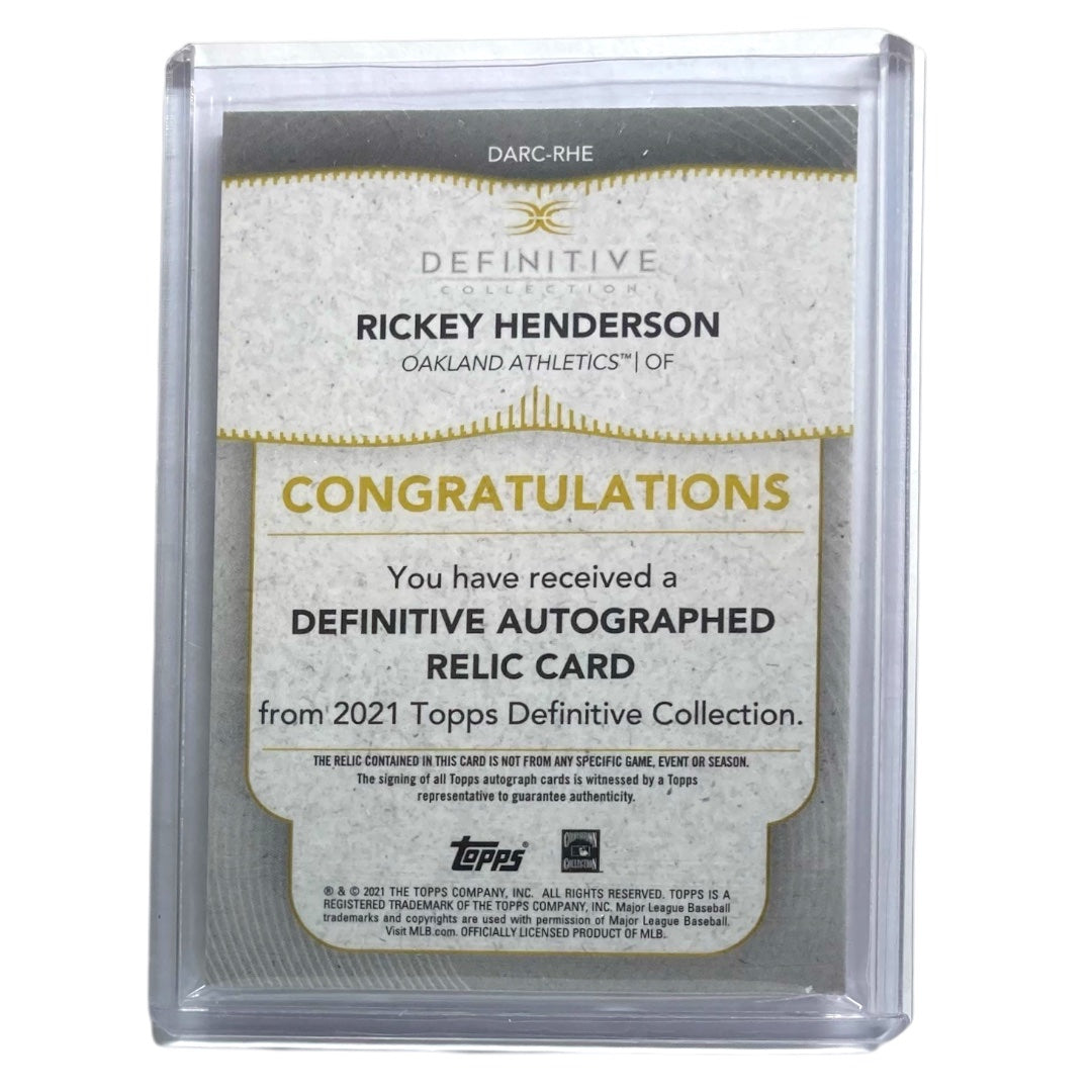 TOPPS MLBカード DEFINITIVE COLLECTION RICKEY HENDERSON OAKLAND ATHLETICS /5 #DARC-RHE 中古 IT2