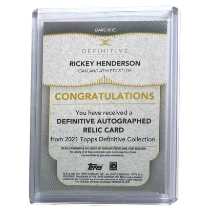 TOPPS MLBカード DEFINITIVE COLLECTION RICKEY HENDERSON OAKLAND ATHLETICS /5 #DARC-RHE 中古 IT2