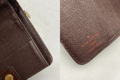LOUIS VUITTON ルイヴィトン ダミエ エベヌ コンパクトジップ 2つ折り財布  N61668 中古 D4