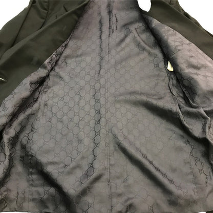 GUCCI グッチ テーラードジャケット レディース ウール シングルブレスト チェンジポケット チャコールグレー 中古 T1