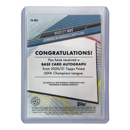 TOPPS サッカーカード FINEST MARLEY AKE OLYMPIQUE DE MARSEILLE 91/99 #FA-MA 中古 IT1