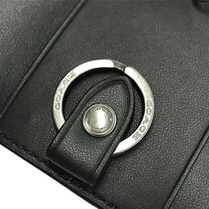 COACH コーチ シグネチャー 5連キーケース ユニセックス PVC コーテッドキャンバス キーリング ベージュ/ブラック F78675 QBTN2 中古 T1