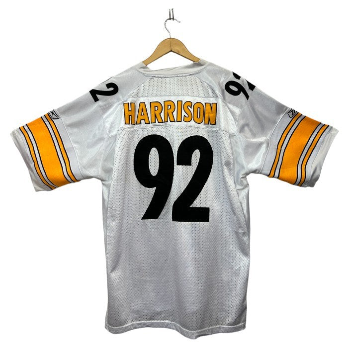 リーボック NFL PITTSBURGH STEELERS ピッツバーグスティラーズ レプリカユニフォーム 48 Reebok 92 HARRISON ゲームシャツ メンズ 中古 W４