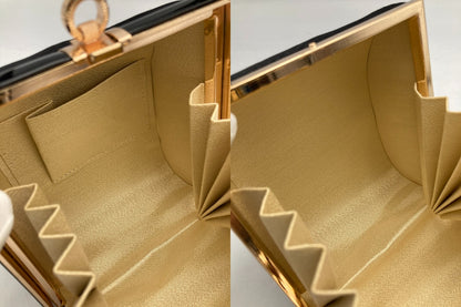 和装バッグ 着物バッグ エナメル 猫 中古 D4