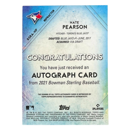 TOPPS MLBカード BOWMAN STERLING NATE PEARSON TORONTO BLUE JAYS /150 #BSRA-NP 中古 IT2