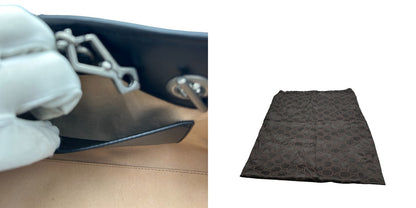 GUCCI グッチ GGマーモント スモール トートバッグ 681483 鞄 レザー 本革 レディース チェーン ブラック 中古 W４