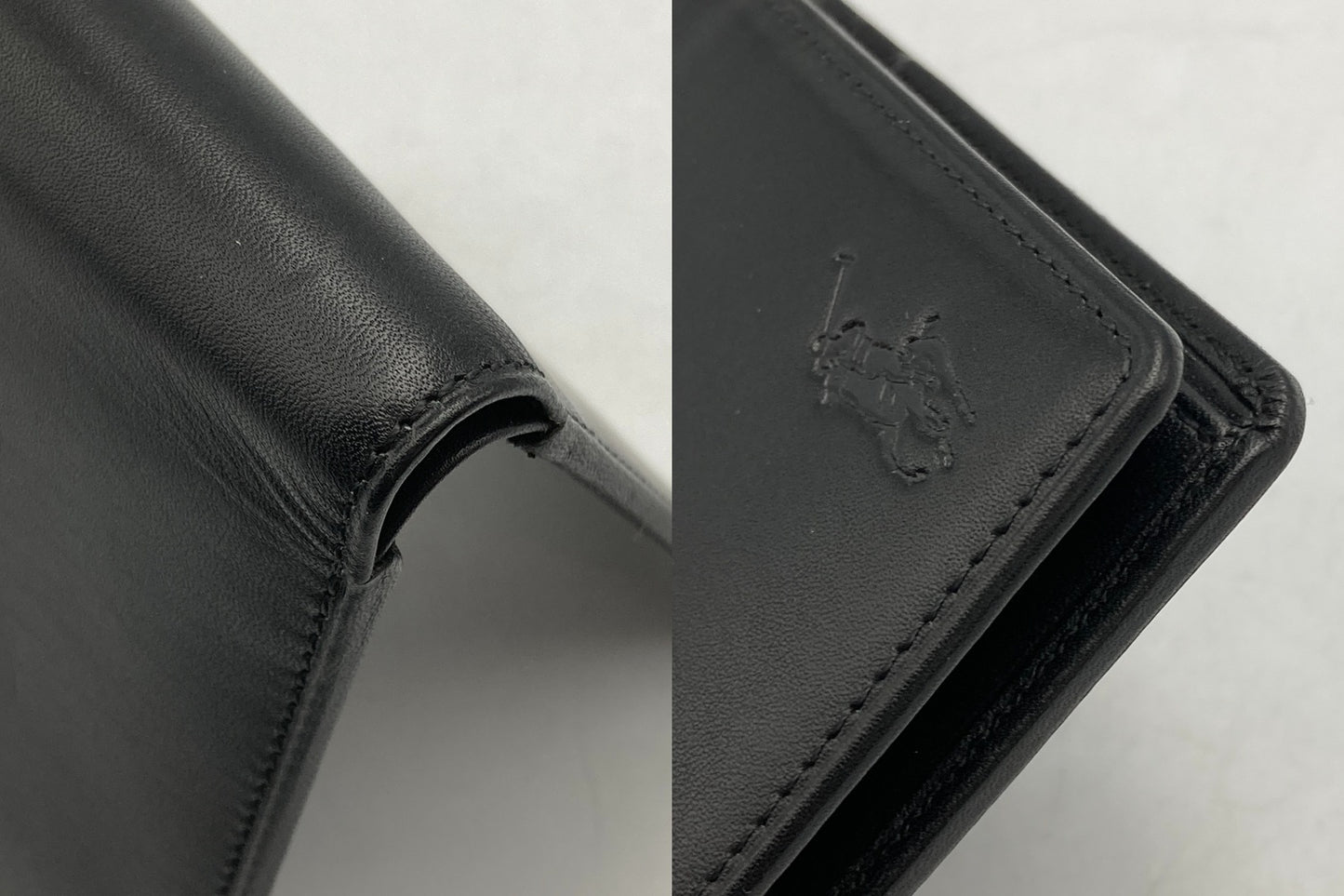 POLO RALPH LAUREN ポロ ラルフローレン 2つ折りコンパクト財布 レザー 中古 D4