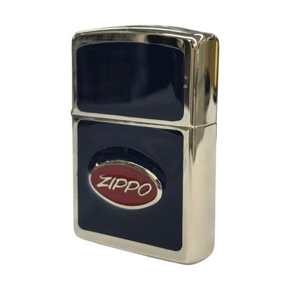 Zippo ジッポー オイルライター ロゴプレート 喫煙具 U.S.A製 ブルー/レッド/シルバー 中古 T1