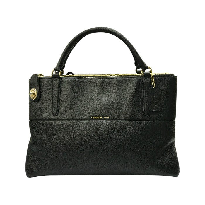 COACH コーチ ハンドバッグ レディース レザー 2way 斜め掛け ショルダー ターンロック ブラック 33731 中古 T1