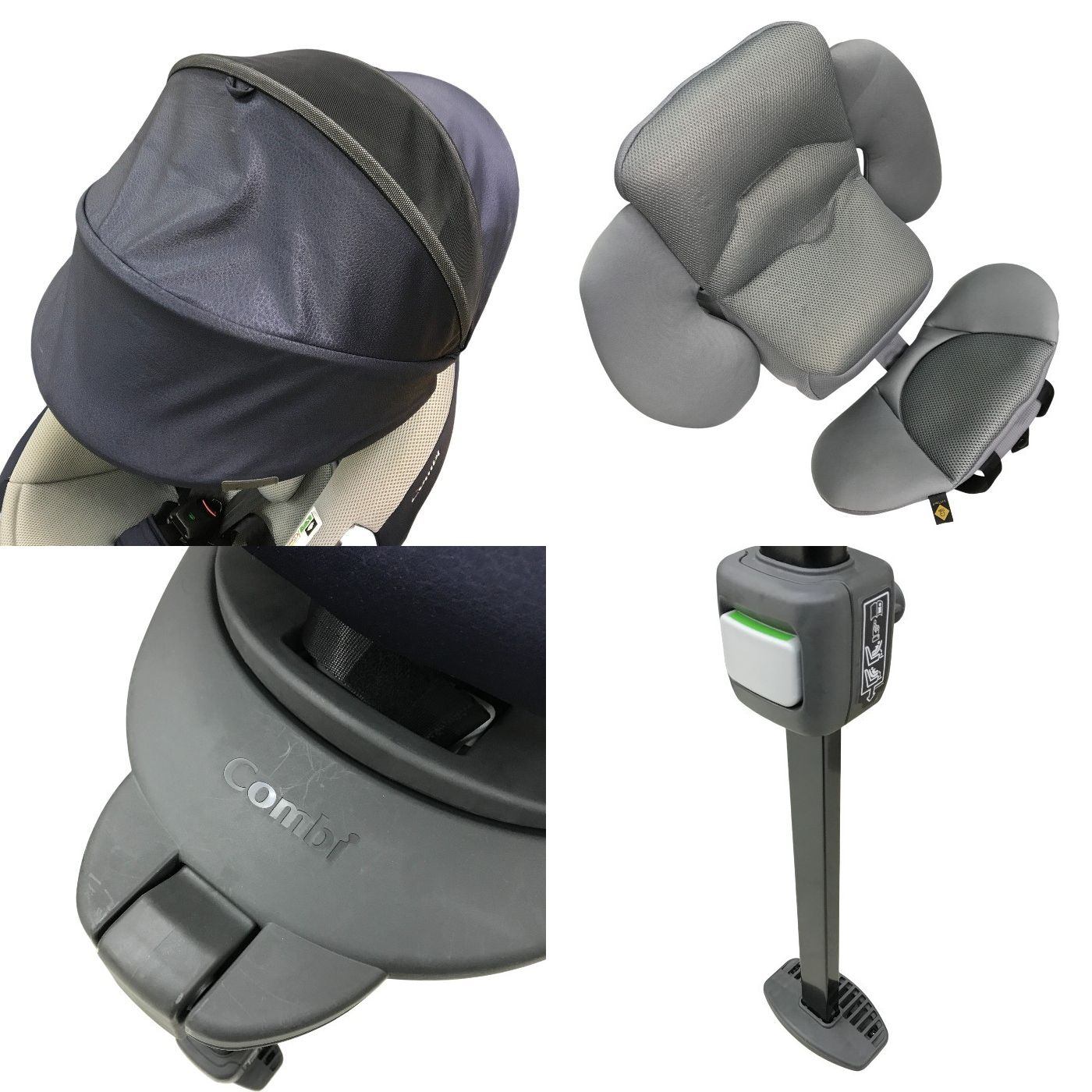 Combi コンビ ホワイトレーベル THE S ISOFIX エッグショック チャイルドシート R129適合 360°回転 セパレート ネイビー ZB-690 (NB) 中古 T1