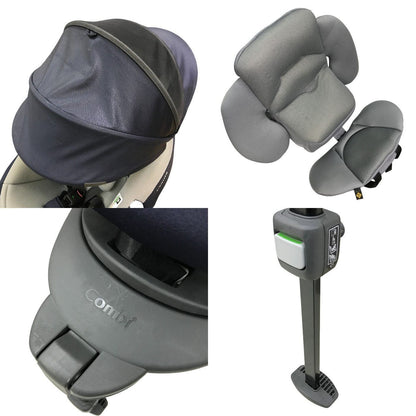 Combi コンビ ホワイトレーベル THE S ISOFIX エッグショック チャイルドシート R129適合 360°回転 セパレート ネイビー ZB-690 (NB) 中古 T1