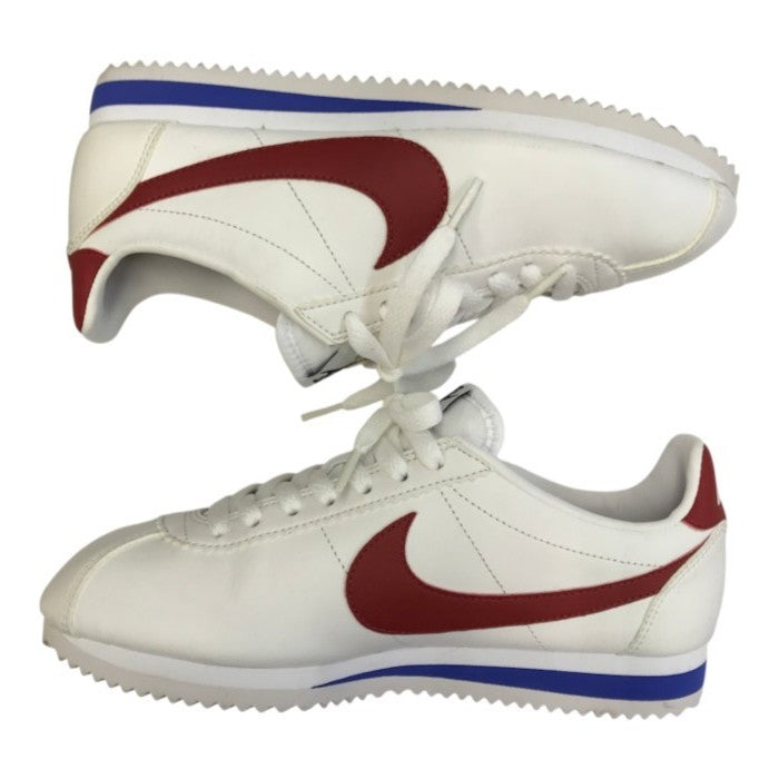 NIKE ナイキ CLASSIC CORTEZ LEATHER スニーカー レディース ローカット レザー コルテッツ ホワイト/レッド 23.5cm 807471-103 中古 T1