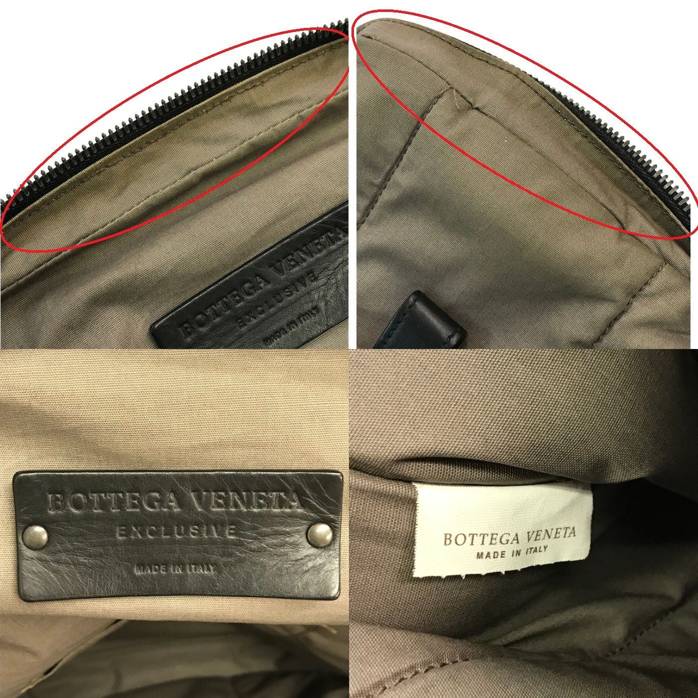 BOTTEGA VENETA ボッテガヴェネタ イントレチャート ボディバッグ メンズ レザー/ナイロン 斜め掛け ショルダー グレー 中古 T1