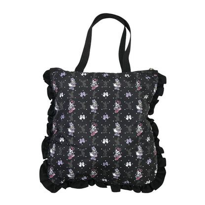 LESPORTSAC レスポートサック ディズニー トートバッグ レディース コラボ ミニ―マウス デイジー リボン フリル ブラック 中古 T1