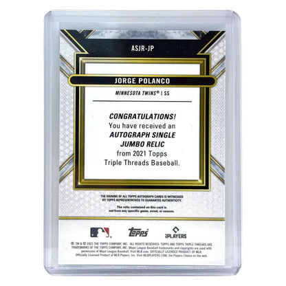 TOPPS MLBカード TRIPLE THREADS JORGE POLANCO MINNESOTA TWINS /10 #ASJR-JP 中古 IT1