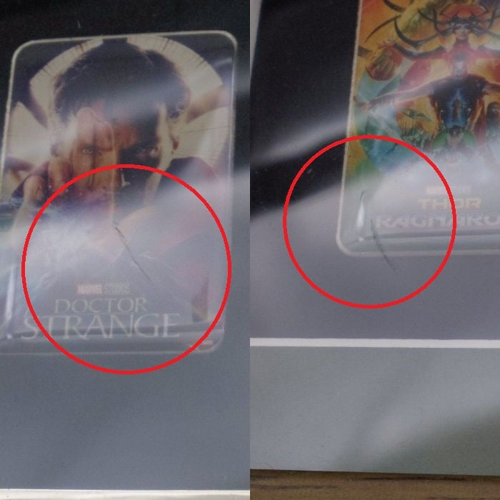 MARVEL MCU 映画ポスター 額装ピンズセット 「マーベル・スタジオ/ヒーローたちの世界へ」 会場限定 中古 a1