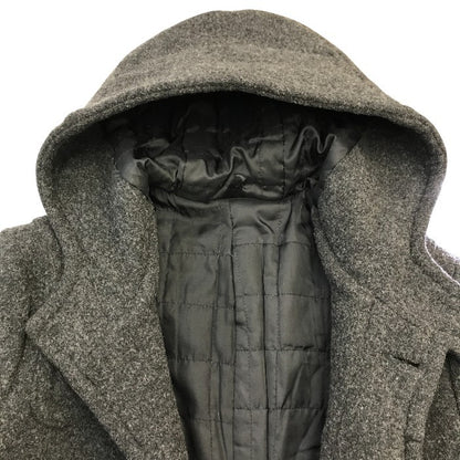 EMPORIO ARMANI エンポリオアルマーニ コート メンズ ミドル丈 ウール フード チャコールグレー Mサイズ 中古 T1