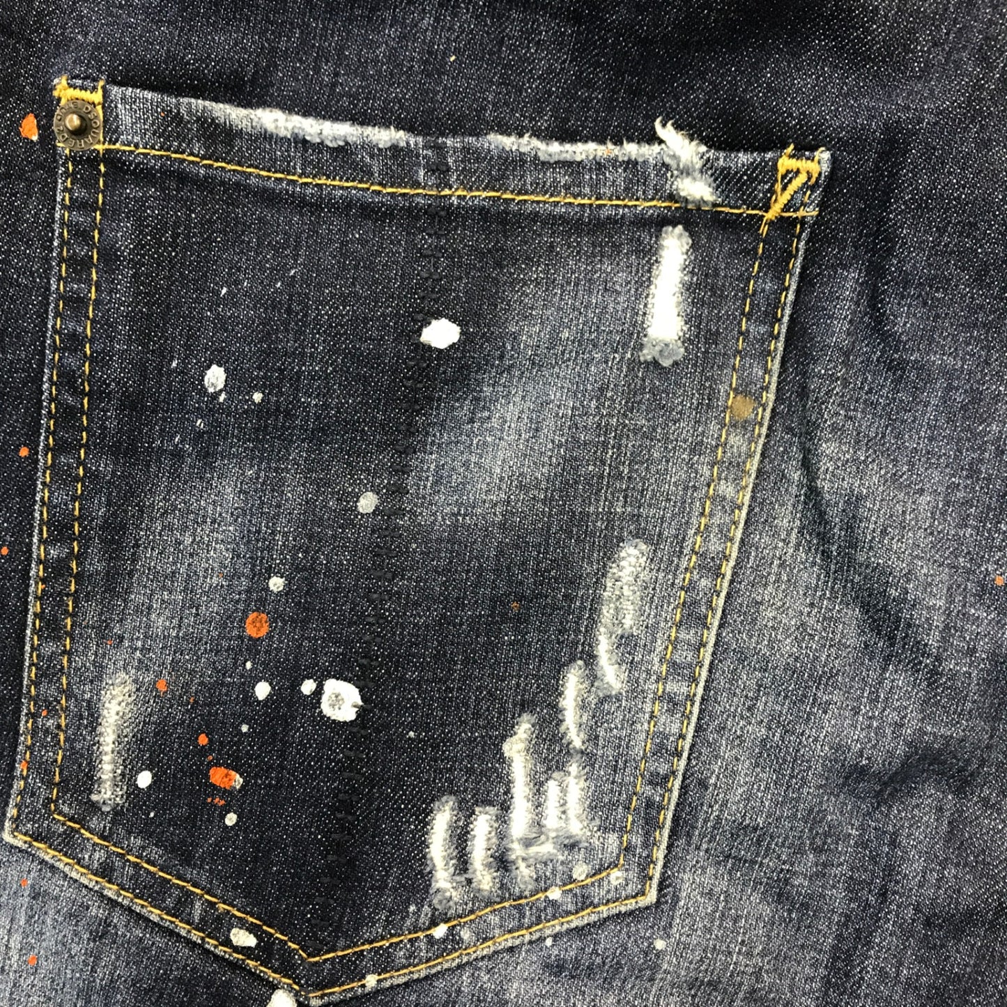 DSQUARED2 ディースクエアード デニム パンツ メンズ ジーンズ ボタンフライ ダメージ加工 インディゴ 50サイズ S71LB0004 S30342 中古 T1