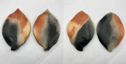 赤穂瀬戸内窯 雲火焼 葉皿 5客 中古 D4