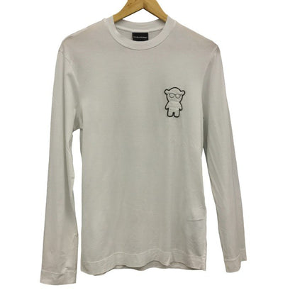 EMPORIO ARMANI エンポリオアルマーニ Tシャツ メンズ 長袖 カットソー クマ メガネ ホワイト XSサイズ 6K1TP3 1JUVZ 中古 KW1