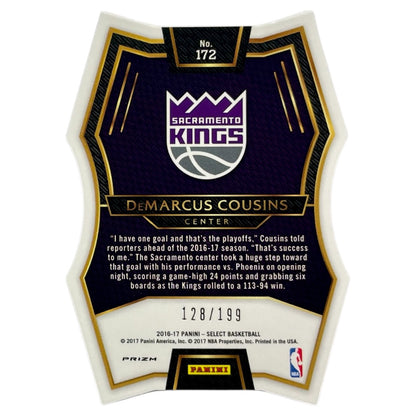 PANINI NBAカード SELECT PRIZM DIE CUT DEMARCUS COUSINS KINGS /199 #172 中古 IT2