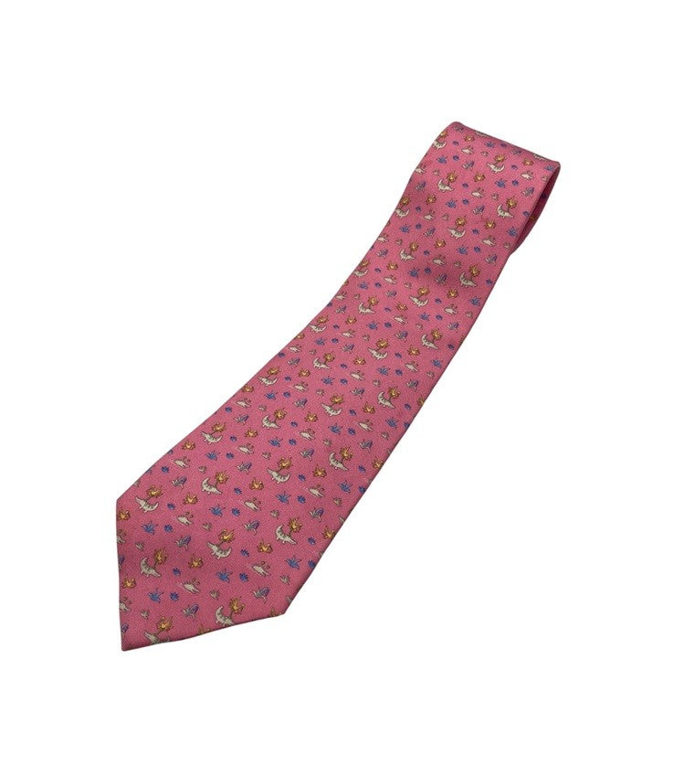 Salvatore Ferragamo サルヴァトーレフェラガモ アニマル ワニ柄 ネクタイ シルク100％ 中古 D4