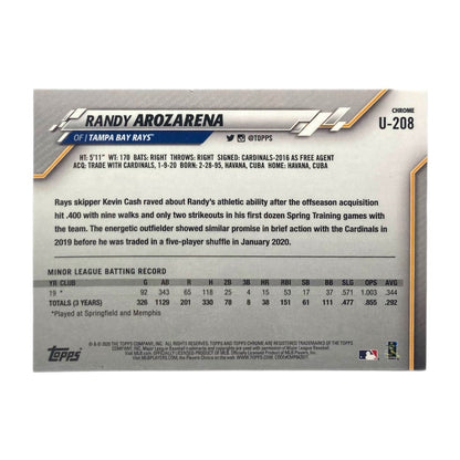 TOPPS MLBカード CHROME RANDY AROZARENA TAMPA BAY RAYS #U-208 中古 IT2