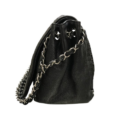 CHANEL シャネル ラグジュアリーライン ショルダーバッグ レディース レザー チェーンショルダー ココマーク シルバー金具 ブラック 中古 T1