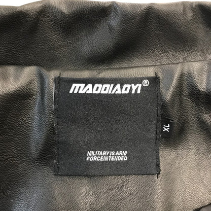 MAOQIAOYI レザージャケット メンズ 秋冬 フェイクレザー ブラック XLサイズ 中古 MK1