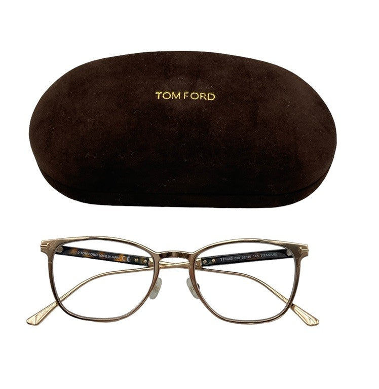 TOM FORD トムフォード チタニウム 度入り眼鏡 メガネフレーム TF5483 028 中古 D4