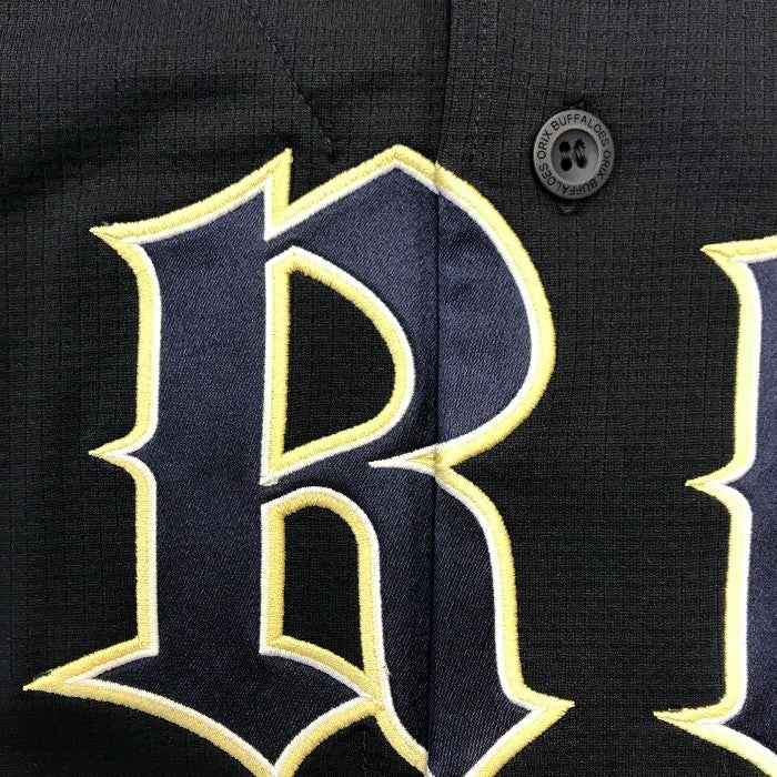 オリックス バファローズ ユニフォーム 山岡泰輔 19番 メンズ ビジター ORIX 野球 公式 ネイビー Mサイズ 中古 T1
