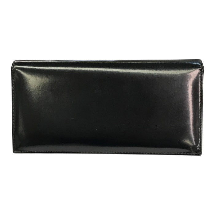 GUCCI グッチ インターロッキングG 長財布 ユニセックス 二つ折り パテントレザー ロゴ エンボス ブラック 中古 T1
