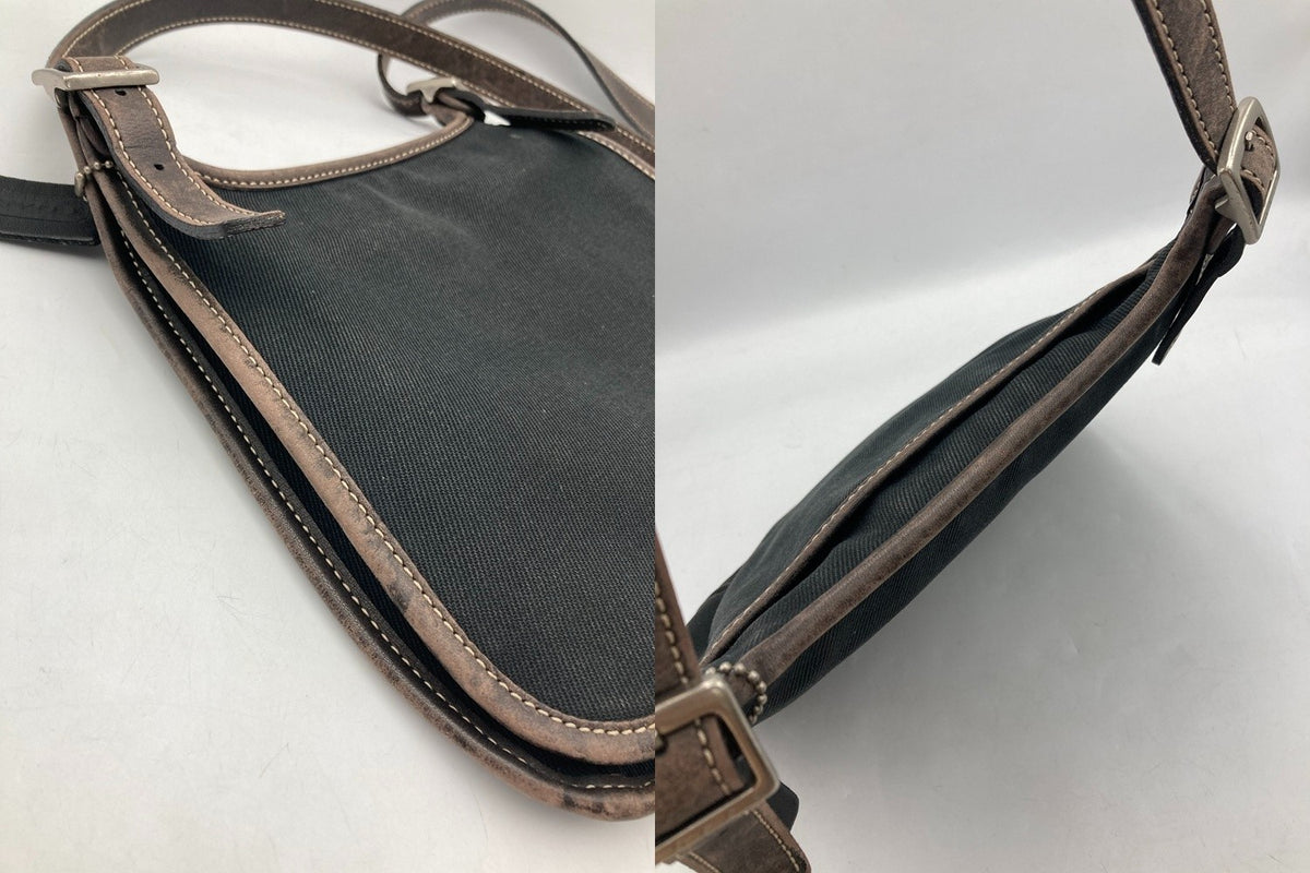 COACH コーチ USA製 キャンバス×レザー ショルダーバッグ 8114 中古 D4