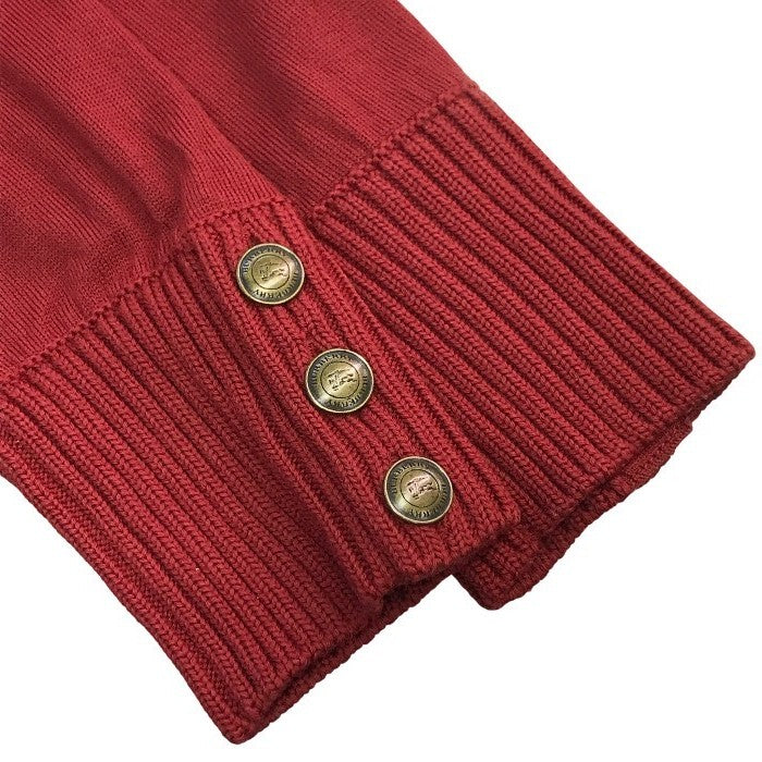 BURBERRY LONDON バーバリー ニットトップス レディース ウール セーター タートルネック チェック柄 リブ編み レッド 2サイズ FB042-923-16 中古 T1