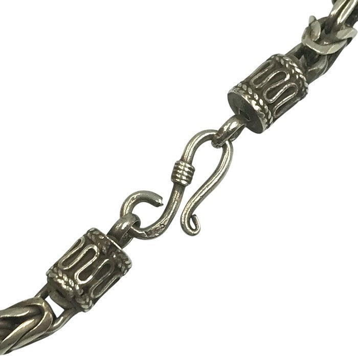 シルバー 925 ビザンチンチェーン ブレスレット メンズ バリチェーン いぶし仕上げ 銀 Silver 20cm 中古 T1
