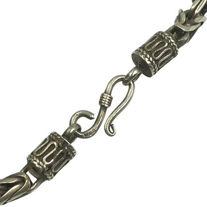 シルバー 925 ビザンチンチェーン ブレスレット メンズ バリチェーン いぶし仕上げ 銀 Silver 20cm 中古 T1