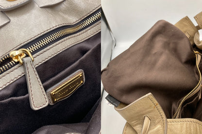 miumiu ミュウミュウ サイドリボン レザー トートバッグ レディース 中古 D4