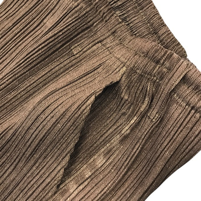 PLEATS PLEASE プリーツプリーズ スカート レディース 膝丈 ひざ丈 シンプル ウエストゴム イッセイミヤケ ブラウン 3サイズ PP64-JG342 中古 T1