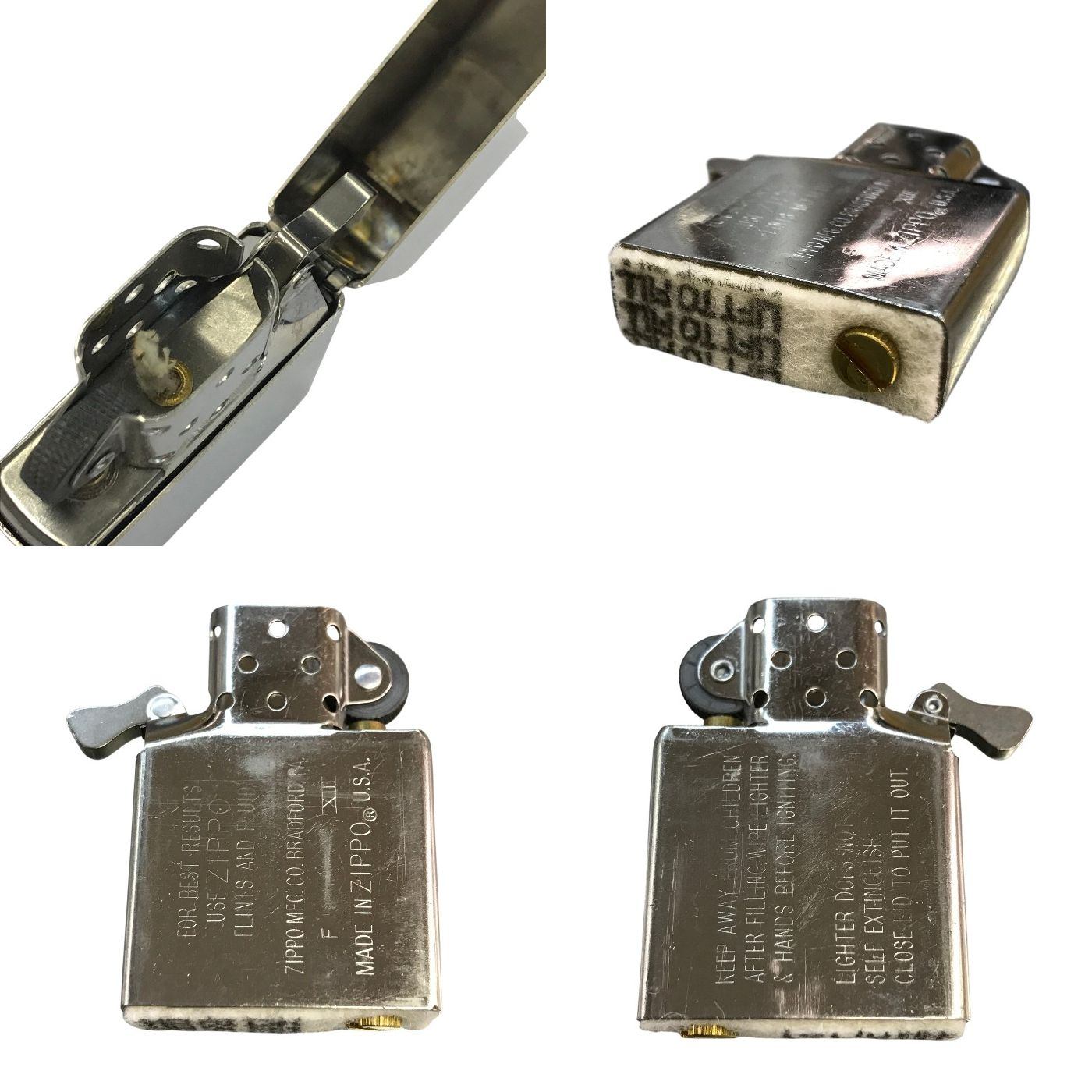 Zippo ジッポー オイルライター ロゴプレート 喫煙具 U.S.A製 ブルー/レッド/シルバー 中古 T1