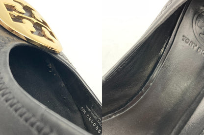TORY BURCH トリーバーチ レザー ウェッジソール パンプス サイズ7M ブラック 中古 D4