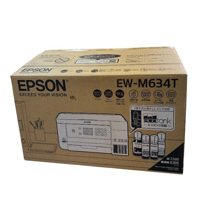 未使用品 エプソン エコタンク搭載モデル EW-M634T インクジェット複合機 A4/USB/LAN/WiFi EPSON プリンター 家電 コピー 印刷 中古 W1