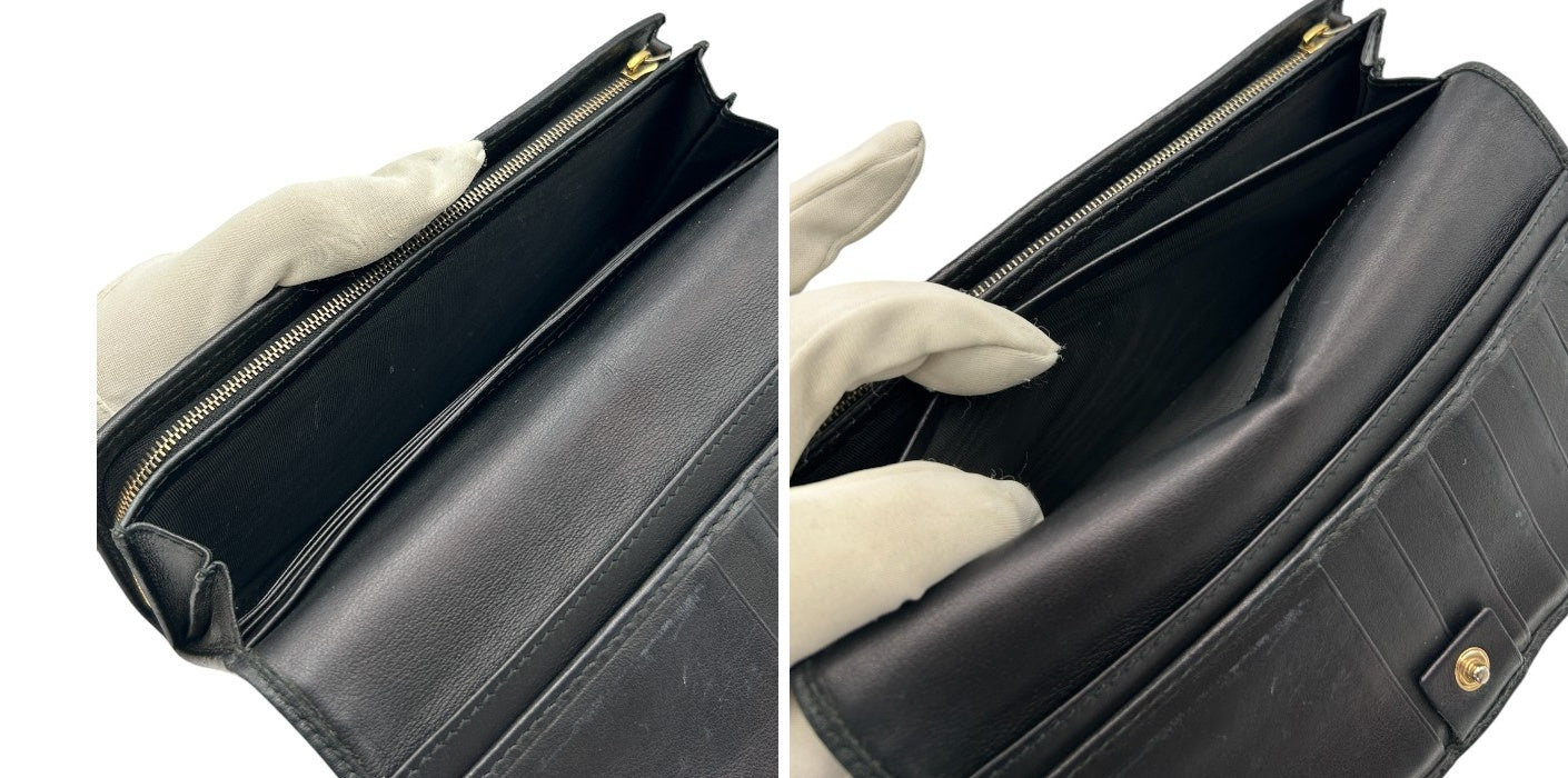 GUCCI グッチ インターロッキングG 長財布 204836・0959 ブラック ブランド メンズ レディース 総柄 レザー 本革 中古 W４