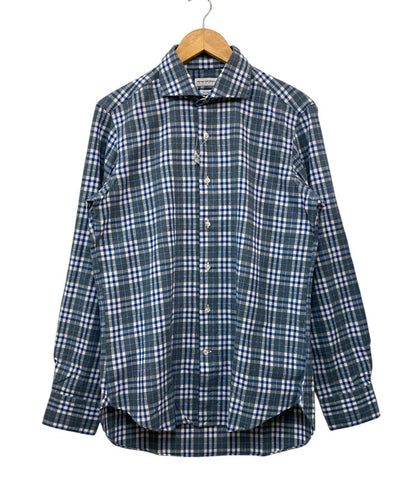PIETRO PROVENZALE  ピエトロ プロベンザーレ チェック柄 カッタウェイ シャツ サイズ16/41 長袖 中古 D4