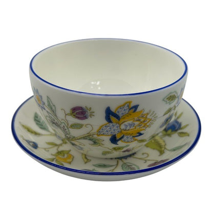 MINTON ミントン ロイヤルドルトン ハドンホール ブルー ジャパニーズ カップ＆ソーサー ROYAL DOULTON HADDON HALL JAPAN CUP & SCR 洋食器 ブランド 湯呑 中古 W４