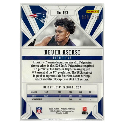 PANINI NFLカード PHOENIX DEVIN ASIASI NEW ENGLAND PATRIOTS /299 #193 中古 IT1